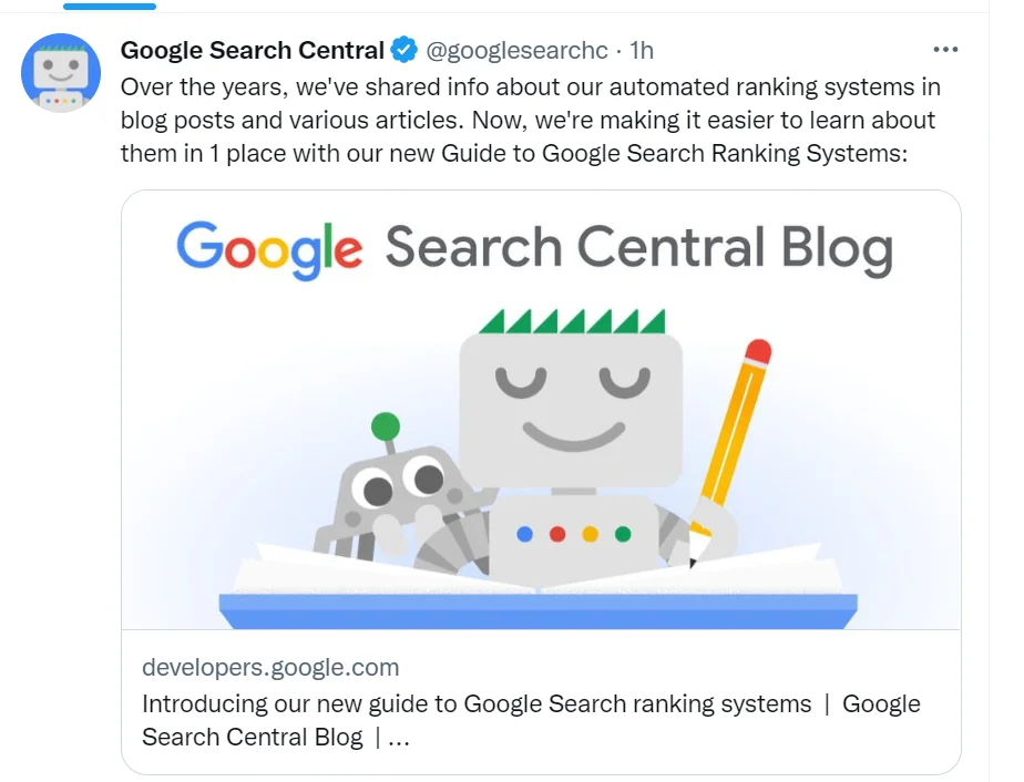 Introducing new guide to Google Search ranking systems